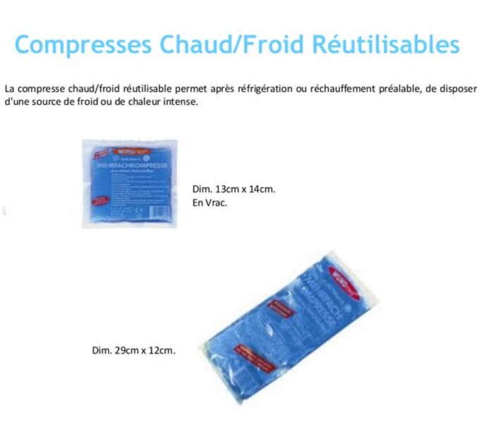 COMPRESSES CHAUD / FROID REUTILISABLES